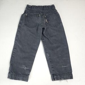 Vntg Karl Kani Jeans Boys 5 Washed Black Relaxed Straight Denim Streetwear USA